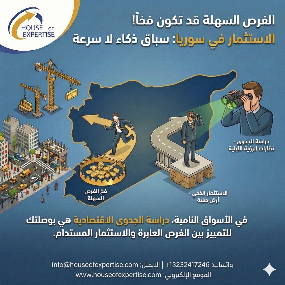 ManagementCons_'s tweet photo. في عالم الإستثمار الفارق بين الفرصة والوهم هو ما لا تراه العين!

​في الأسواق النامية بتسارع مثل سوريا اليوم، من السهل جداً أن ترى "الاحتياج"؛ فالناس بحاجة لكل شيء، من التكنولوجيا إلى الغذاء.
لكن الذكاء الاستثماري لا يكمن في رؤية ما يراه الجميع، بل في اكتشاف ما يغفل عنه البقية.

فالكثيرون يندفعون نحو "الفرص السهلة"، لكنهم يصطدمون بعقبات "مخفية" في سلاسل التوريد أو تغيرات السلوك الاستهلاكي.
​
ومن هذا المنطلق لا تُعتبر دراسة السوق مجرد جمع للأرقام، بل في تحليل التفاصيل التي تقع خلف هذه الأرقام، والتي لا تراها سوى العين الخبيرة.
​
نصيحتنا لكل مستثمر يخطط للدخول الآن: النجاح في الاستثمار  ليس بالدخول أولاً فقط، بل بالدخول مع إمتلاك بصيرة كامل�� لكل خطوة.

#بيت_الخبرة #منطق_الأعمال #الذكاء_الاصطناعي #اقتصاد_المعرفة #سوريا_2026 #قطب_النمو #الاستثمار_في_سوريا