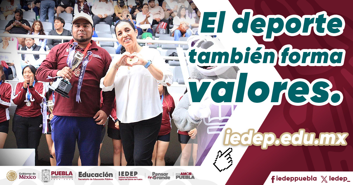 El deporte forma valores que construyen una comunidad más sana y responsable.   Practicarlo con respeto y autocuidado protege el bienestar físico y mental.   
Fomentar hábitos positivos es #PensarEnGrande y hacerlo es #PorAmorAPuebla.   <a href="/Gob_Puebla/">Gobierno de Puebla</a>