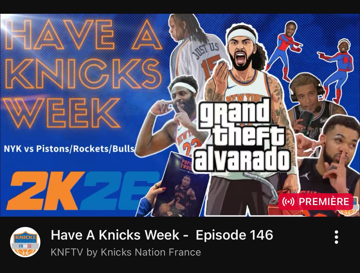 KnicksNationFr's tweet image. Debrief des derniers matchs, du ASG, de l’arrivée de Sochan… tout est là même les pronos de la semaine qui démarre 

Vamos 

📺 youtu.be/8HtFfWCJ2MI

#HaveAKnicksWeek #KNFTV #tobecontinued