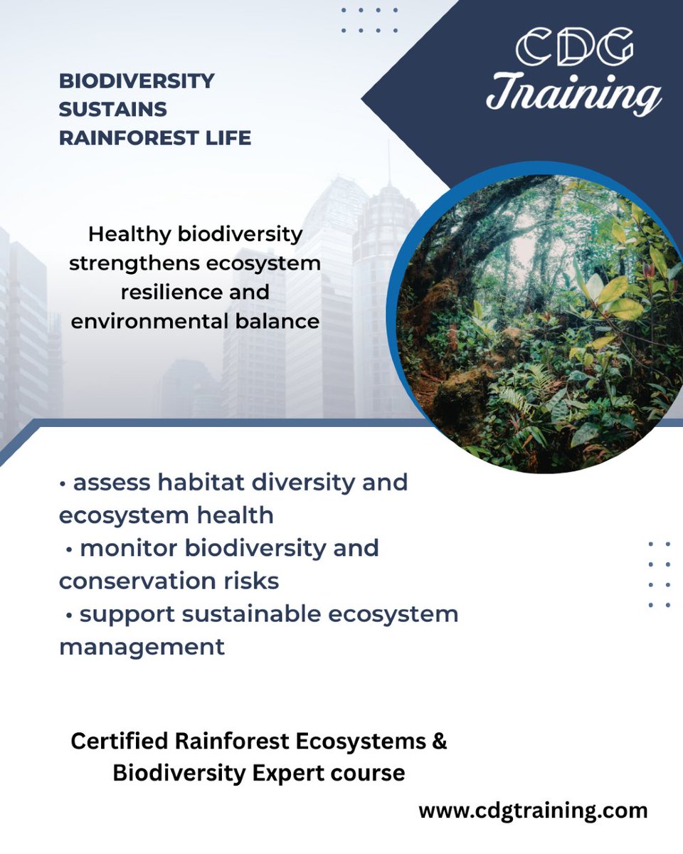cdgtrainings's tweet photo. The Certified Rainforest Ecosystems &amp; Biodiversity Expert course 
https://t.co/eZ7DqR1s3v

#rainforests #biodiversity #ecosystemconservation #environmentalprotection #climatebalance  #ecologicalresilience #natureprotection https://t.co/u2QNawVoMc