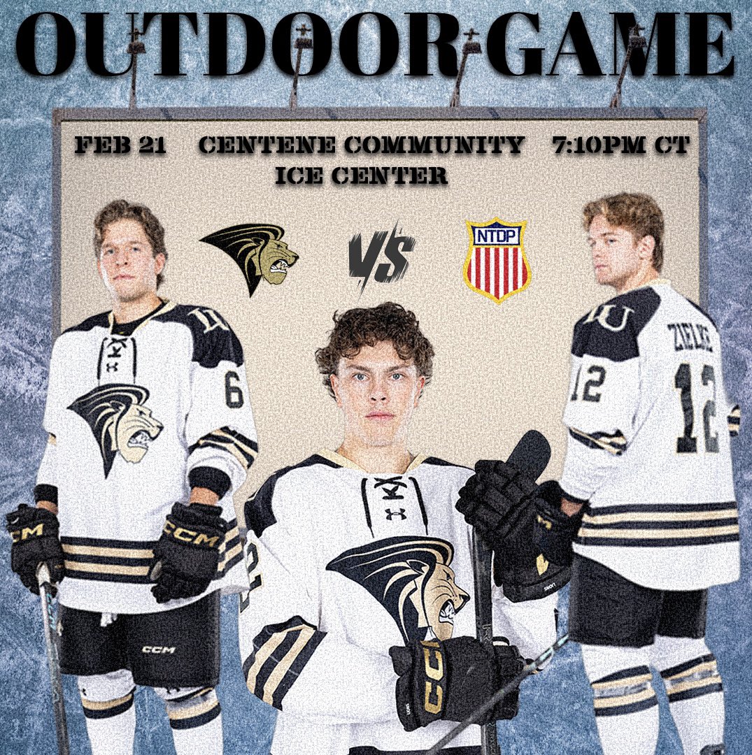 ‼️MARK YOUR CALENDARS‼️

Circle the date, we’re taking it outside🏒 

🗓️ Saturday, Feb 21 
⏰ 7:10PM CT
🆚 USA Hockey NTDP