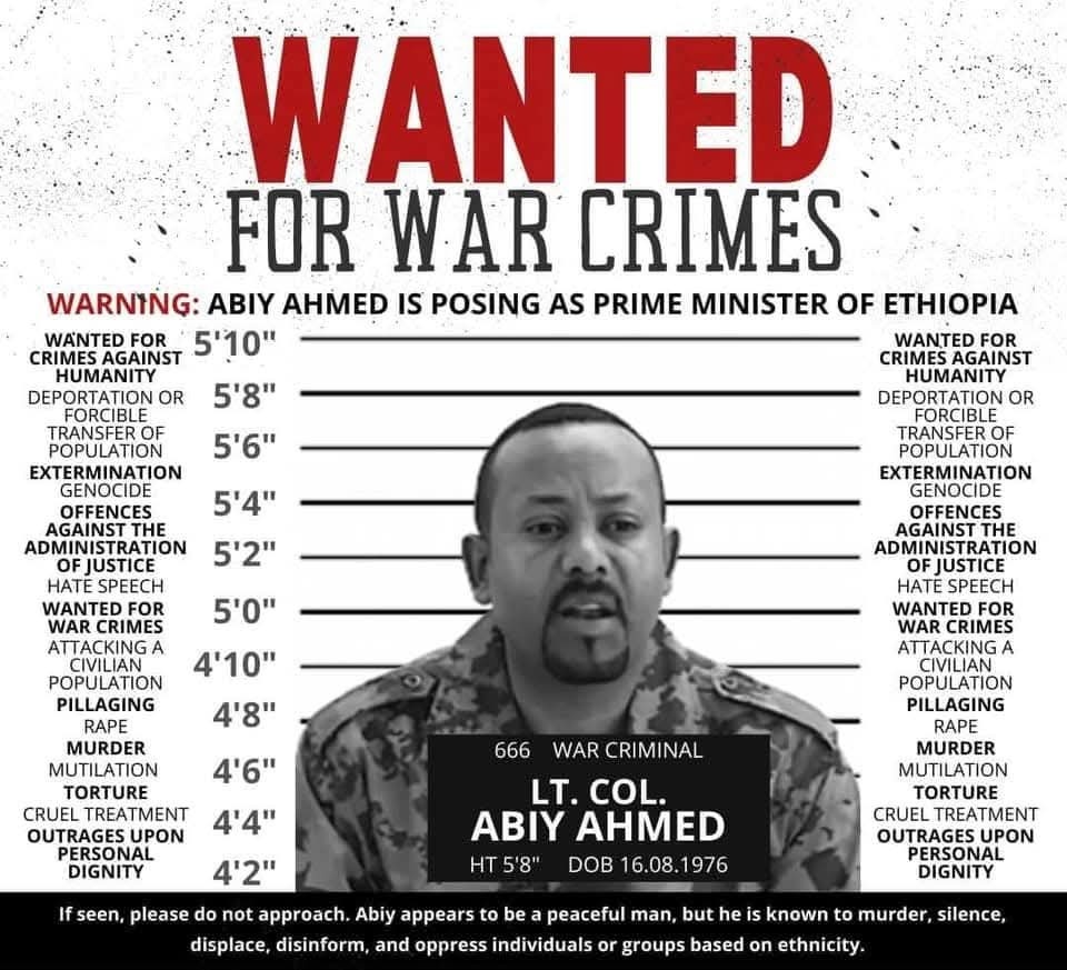 በሌጋሲ ኮምፕሌክስ የሚሰቃየው የኤሜሬቱ ገረድ የበሻሻው 🎷 በታሪክ መጠራት የሚመኘው 

•ሰሜኖቹን ትግራይ ፣አማራን፣ኤርትራን የደመሰሰ ያሸነፈ ጀግና መሪ መባል 

•የባህር በር አሰብን ያስመለሰ ጀግና መሪ መባል 

እውነታው ግን ጆኖሳይደር ነው 👇