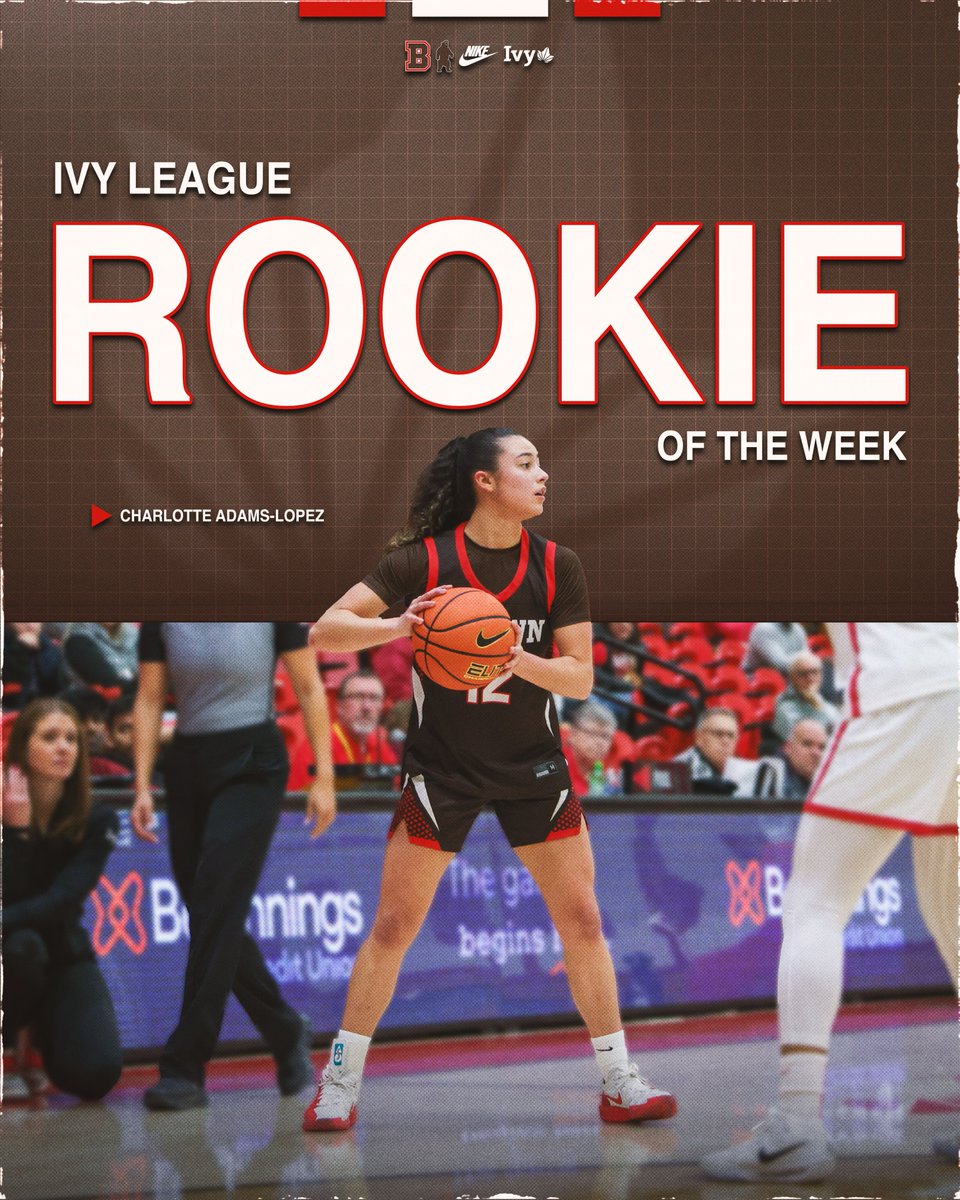 BrownU_WBB's tweet photo. For the third time this season, Charlotte Adams-Lopez is your 🌿𝑰𝒗𝒚 𝑳𝒆𝒂𝒈𝒖𝒆 𝑹𝒐𝒐𝒌𝒊𝒆 𝒐𝒇 𝒕𝒉𝒆 𝑾𝒆𝒆𝒌🌿

📰 https://t.co/vJdRmhStWm

#EverTrue #NEXT https://t.co/0fQUgPtofA