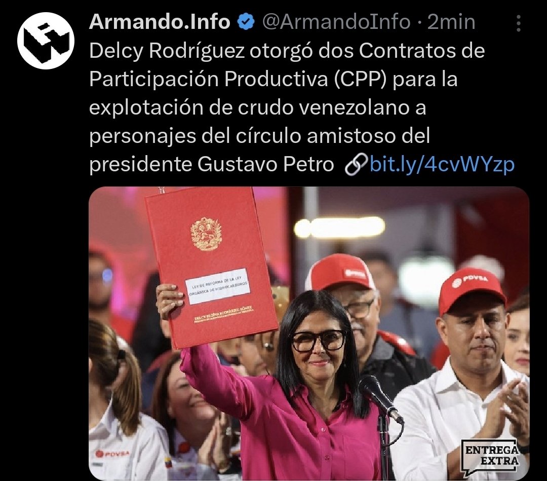 La investigación de <a href="/ArmandoInfo/">Armando.Info</a> indigna al país, el gobierno de <a href="/petrogustavo/">Gustavo Petro</a> hace negocios por debajo de la mesa con una dictadura genocida.  Que infamia!