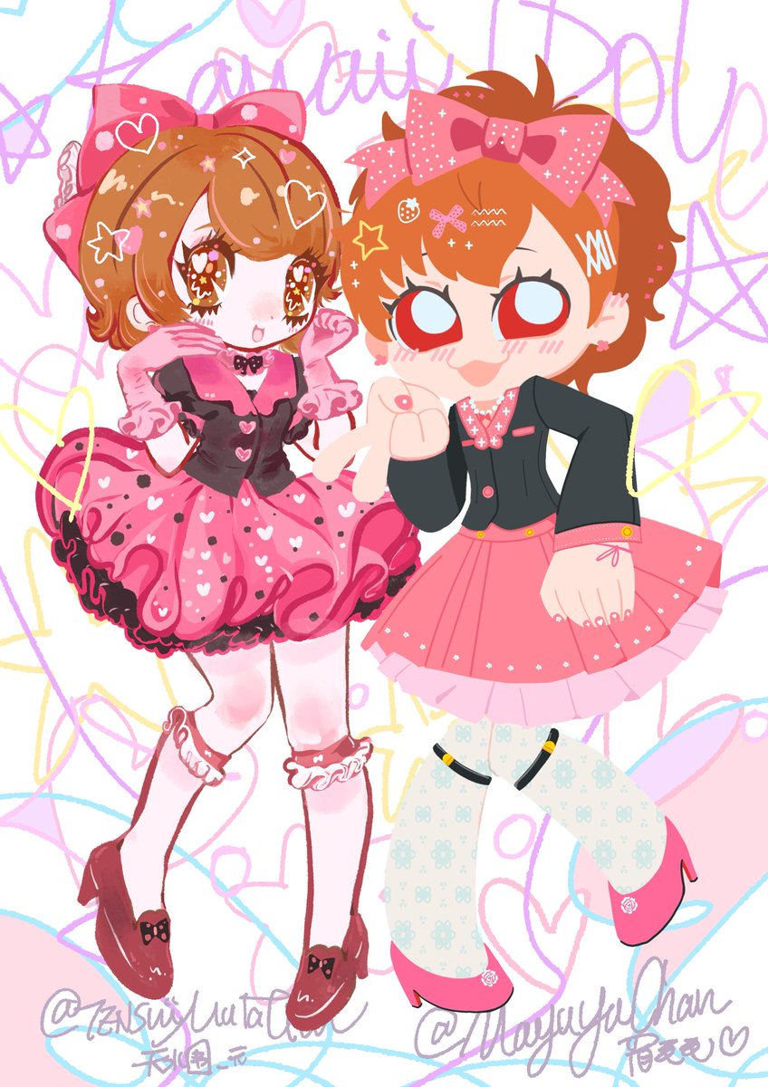 和<a href="/Tensuiimulation/">TENSUiiKOYAMA</a> 一起画的合绘，左阿元右我💖💖