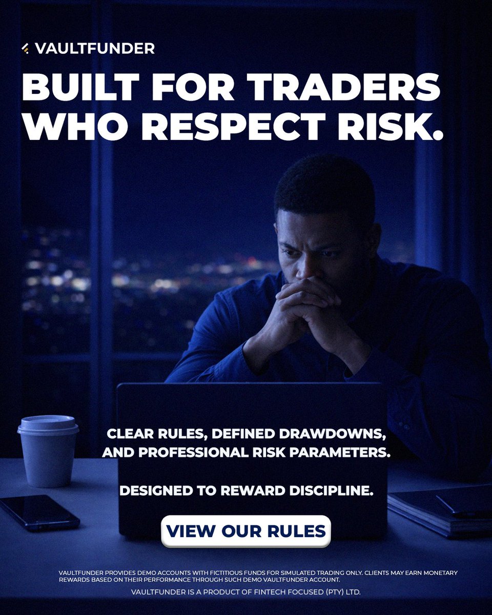 VaultFunder's tweet photo. This is where discipline gets rewarded
and consistency actually matters.

👉 Prove your consistency. Get funded.
🔗 Link in bio

#VaultFunder #RiskManagement #FundedTrader #PropFirm #TradingDiscipline #TradeWithStructure #ProfessionalTrading #ForexTrading #GoldTrading #IndicesTrading