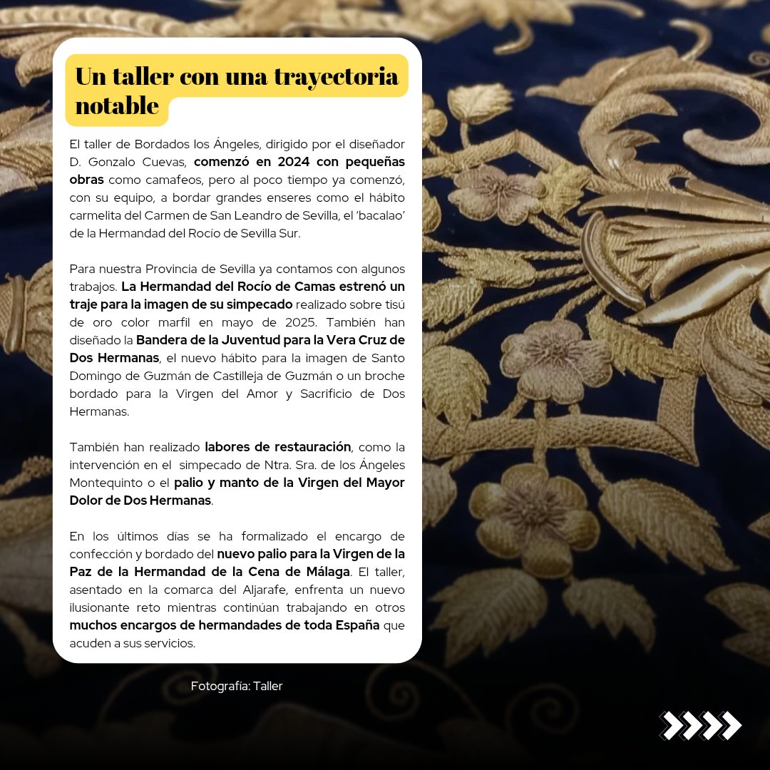 ProvinciaCofrad's tweet photo. 🎶 La Hermandad de Ntra. Sra. de la Granada (@coronadagranada) ha bendecido un nuevo terno para su titular confeccionado a partir de un capote de paseo.

🪡 Durante los últimos dos meses, la pieza ha sido confeccionada por el taller de @BordadosAngeles. https://t.co/VgprT8KsY0