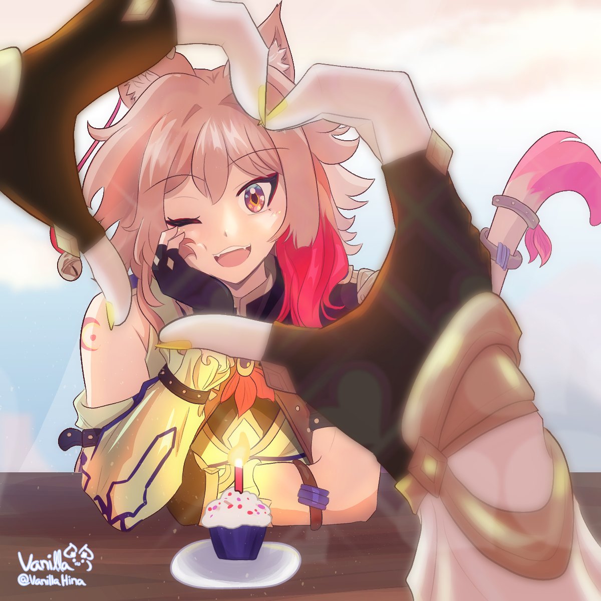 VanillaHina_'s tweet photo. Happy birthday, Xylon! 😺 ❤️ 
What started off as a silly "HSRfing a Pokemon OC" became something much bigger. Xylon ended up being one of my favorite OCs in a long time. Super inspiring, silly, heartbreaking!

I'm excited to create more with him 🫶🤍

#Xylon #hsrOC #VanArt https://t.co/MFfXuyiSyR