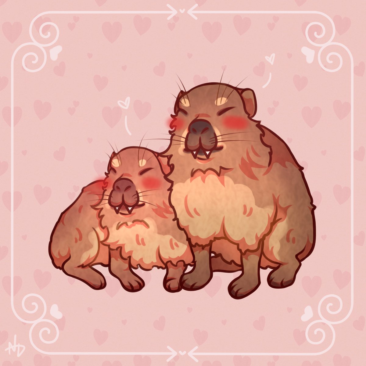 Nami_Delos's tweet image. Happy Valentine's Day (albeit with the past) 
#ValentinesDay2026 #digitalart #awawa #hyrax #Valentine