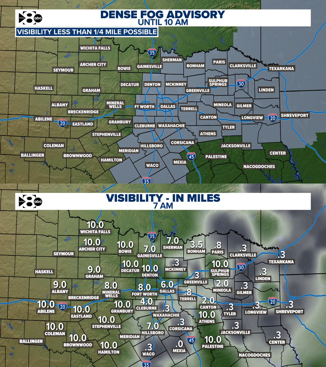 GregFieldsWX's tweet photo. A Dense Fog Advisory is now in effect until 10am. #iamup https://t.co/INF38DbfX9