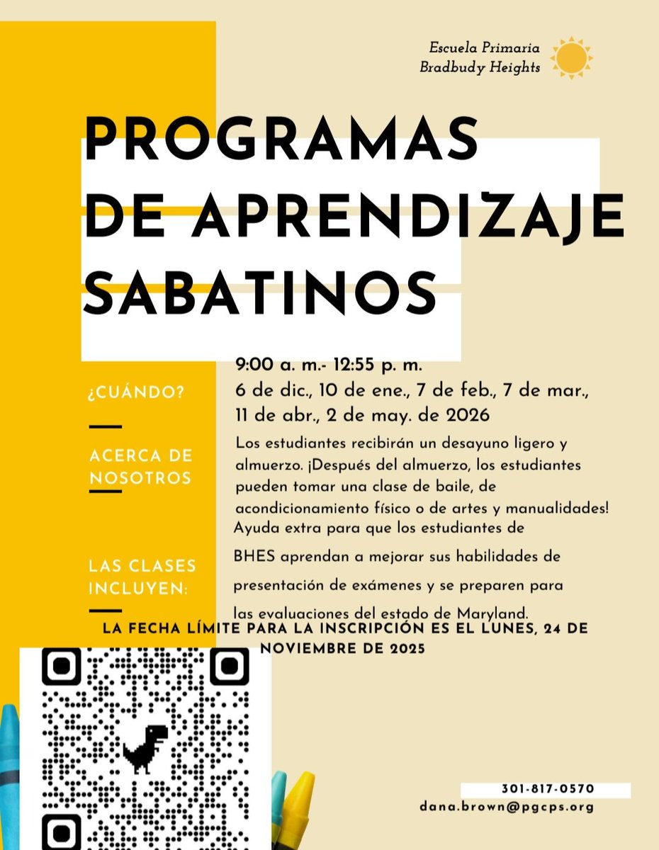 BradburyHeights's tweet image. ⏰️🎒Saturday School 🏫 ✏️ 

We are so 🎉excited about the 🏫 weekend events and programs hosted by our Community Schools Team. 

✅️Breakfast 🥤🥐&amp;amp; Lunch ✅️State/County Assessments

Contact Mrs. Brown for more information.

#bradburyheights #BHES #BHESPTOSQUAD #BHESEagles