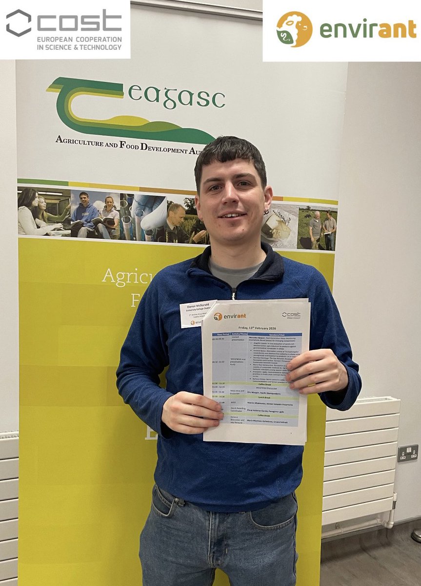 DarrenMcScience's tweet photo. Great few days at the COST Action ENVIRANT WG meeting last week👏 Great discussions, new connections &amp; exciting future collaborations ahead #ENVIRANT #COSTAction #Anthelmintics #Research https://t.co/YwimI46oI3