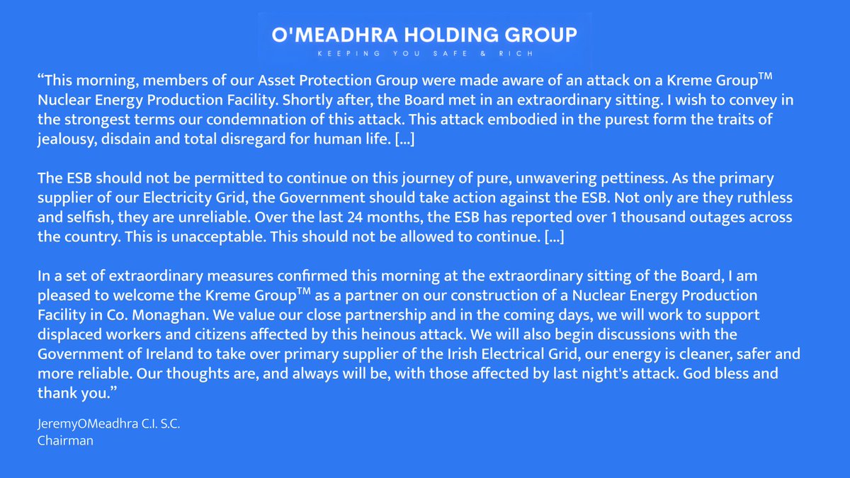O'Meadhra Oil, Natural Resources and Holding Group tweet media