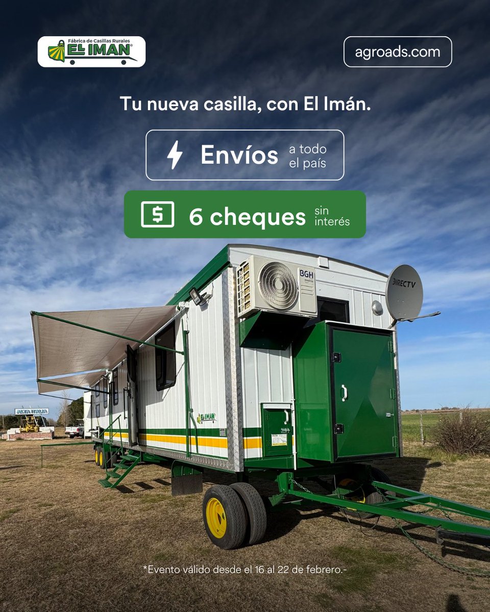Casillas rurales nuevas

Confort en el lote y condiciones claras: hasta 6 cheques sin interés y entrega en todo el país. 🚚🏠

Elegí tu casilla: bit.ly/4rO3vd6

#agroads #eliman #casillasrurales #nuevas #cheques #logistica #campo #agro