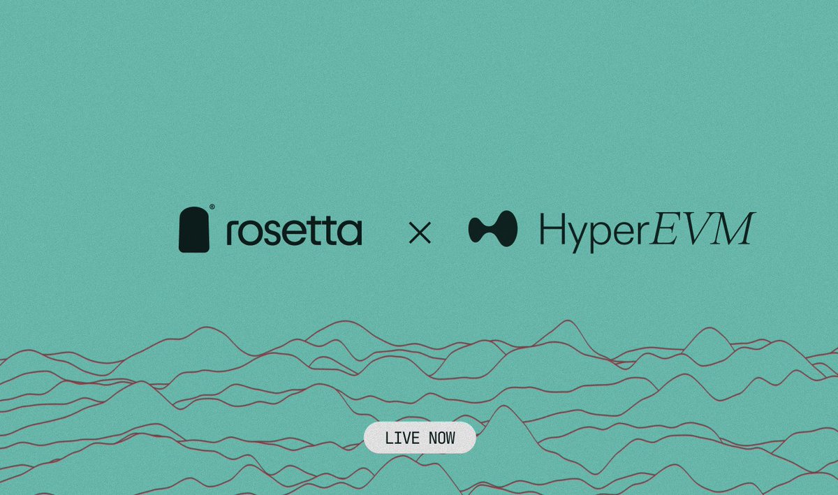 Rosetta is live on HyperEVM. Open to everyone.

Block-level yield routing across Morpho, HyperLend and every major vault on Hyperliquid.

One deposit. Rosetta handles the rest: every block based on your policies

8.12% all-time APY on USDT0. $185M+ routed in closed beta. Now it's