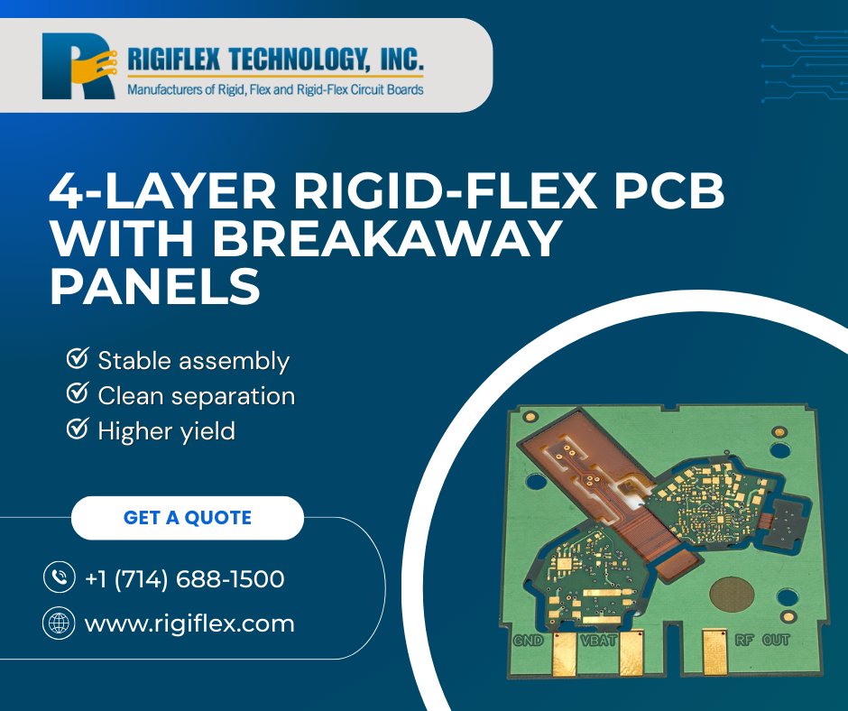 rigiflextech's tweet image. Assembly stability impacts yield and reliability.

Rigid-flex PCBs with breakaway panels:
✔ Prevent sag during soldering
 ✔ Improve handling &amp;amp; alignment
 ✔ Clean removal before inspection

Request a Quote Now: rigiflex.com/products-servi…

#RigidFlex #PCBManufacturing
