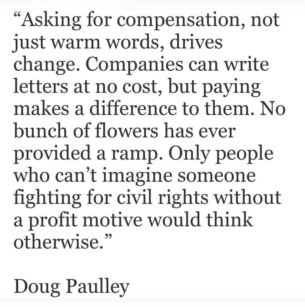 This made me well up - they claim we bully the discriminators for compensation?!? We wouldn’t *get* compensation if we weren’t right about the unlawful breaches of the Equality Act - we aren’t the bullies here ; those in power &amp; the disabled ppl they use to push back are!