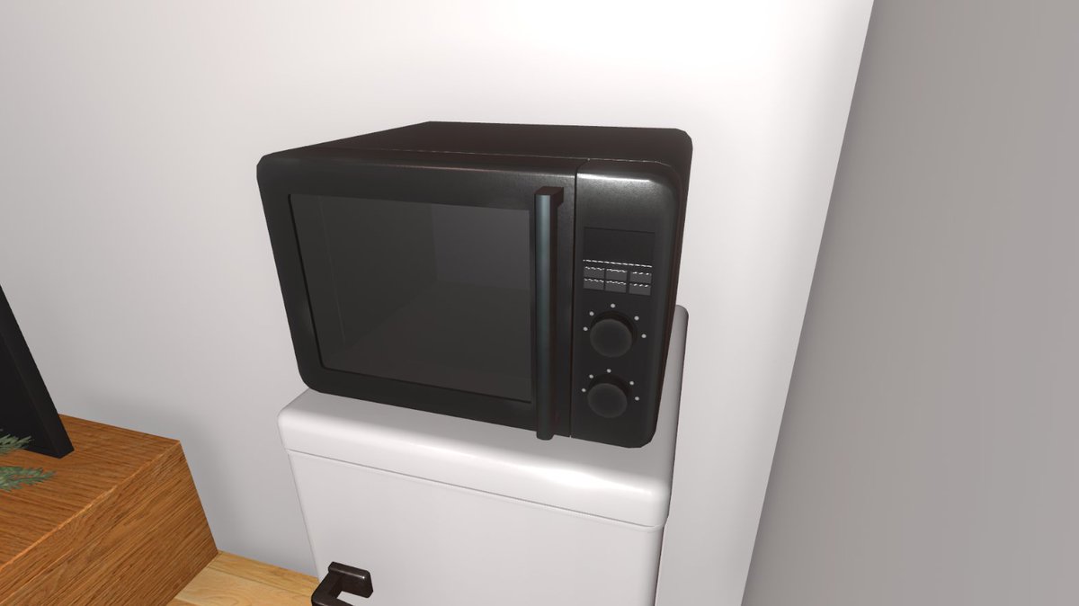 quilt3265's tweet photo. 電子レンジを作りました！冷蔵庫の上に乗せるスタイル
#Blender #Unity https://t.co/dr1TPaYhiG
