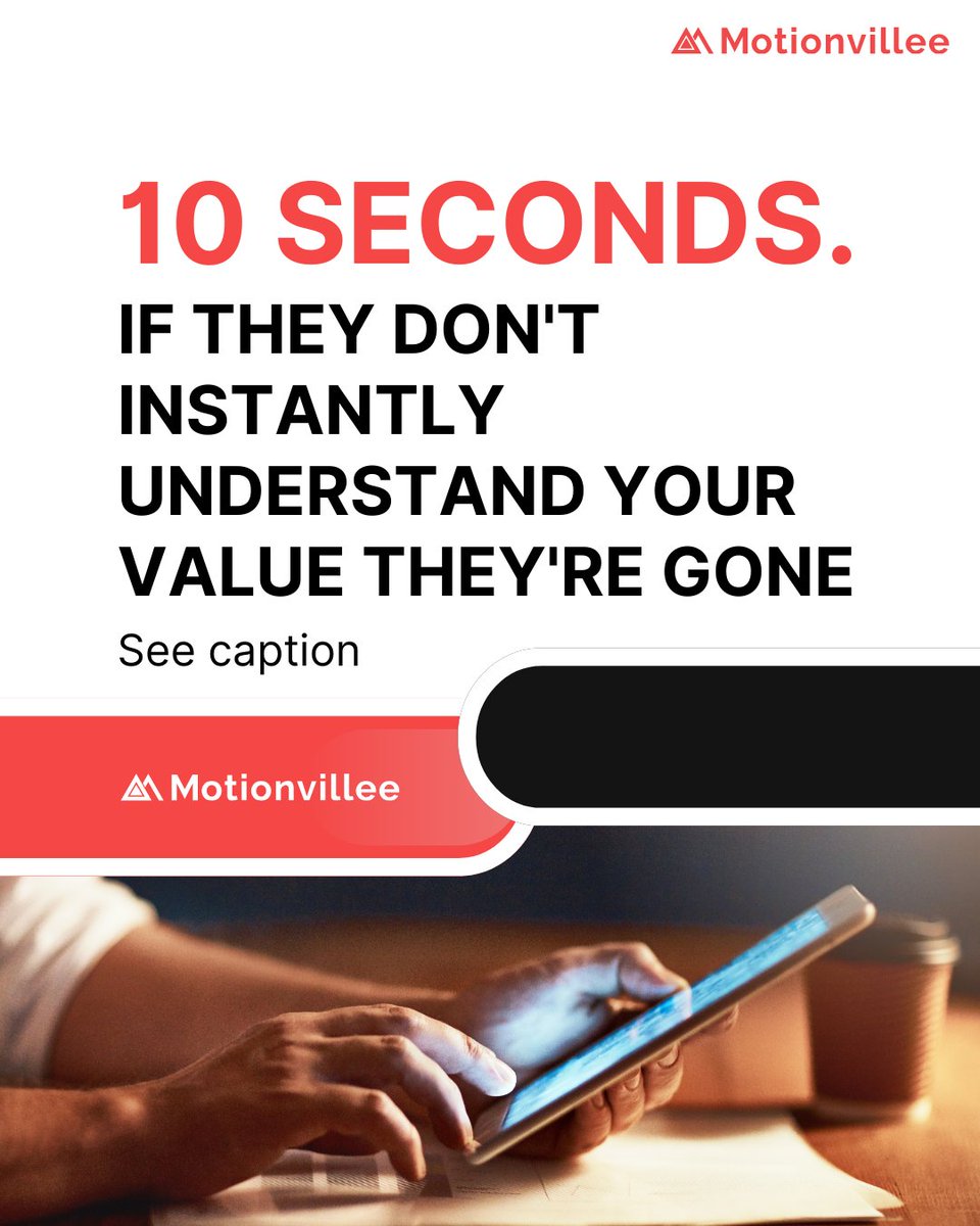 New prospect lands. 10 seconds.

If they don't instantly understand your value, they're gone.

Most founders explain on the demo. Prospects decide before it.

You're too late.

#SaaS #Sales