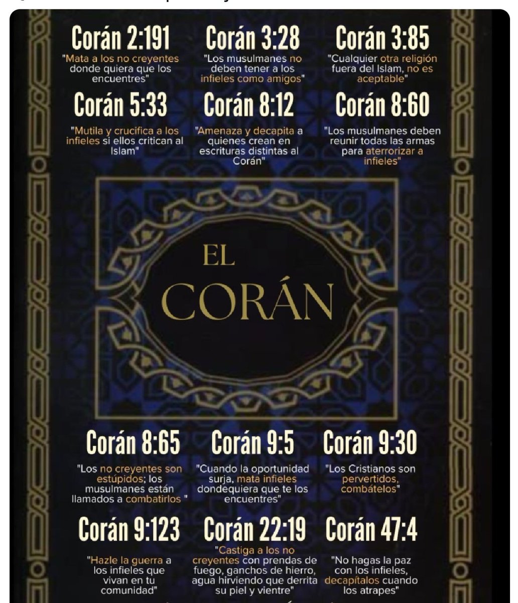 XSlayerX666's tweet image. El islam no es una religión de paz, el islam no es amor, el islam no viene a convivir, viene a invadir y a destruir todo lo que no piense como él.
#NoALaIslamizacion
#StopIslam