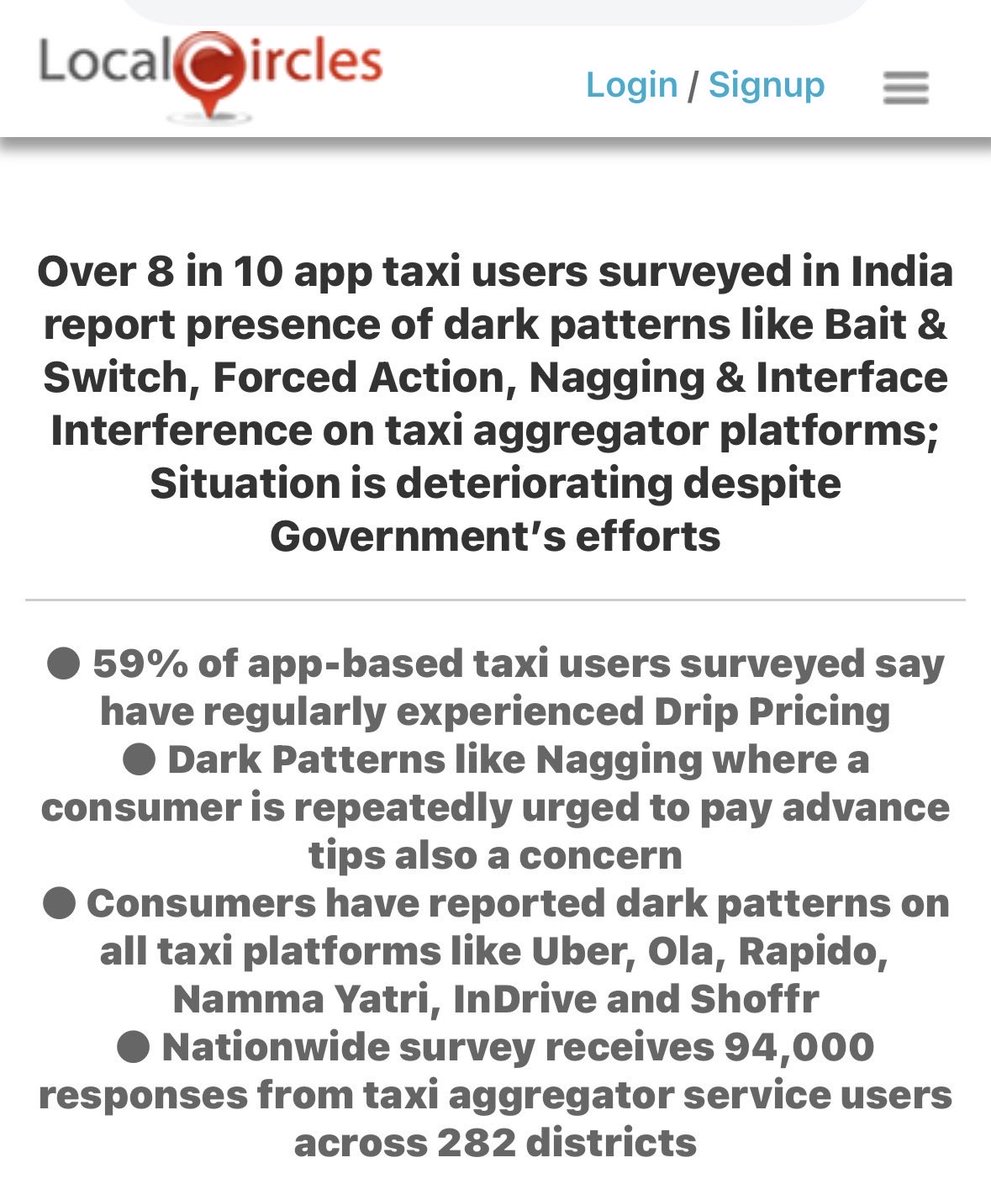 sachintaparia's tweet photo. The situation with #taxiaggregators in India continues to deteriorate with rampant usage of dark patterns like #forcedaction, #baitandswitch, #drippricing & #interfaceinterference.
Despite details shared #CCPA & #BIS have not enforced enough @JoshiPralhad @inidhikhare
If you have experienced cancellations, forced advance tips, fees when driver cancelled, additional charges, please share your experience!
@SartanparaYash @ProsaicView @ikaveri @malpani @chandu28in @1987Kulbhushan @ramsundaramTOI
More at: https://t.co/70qloWrYDM