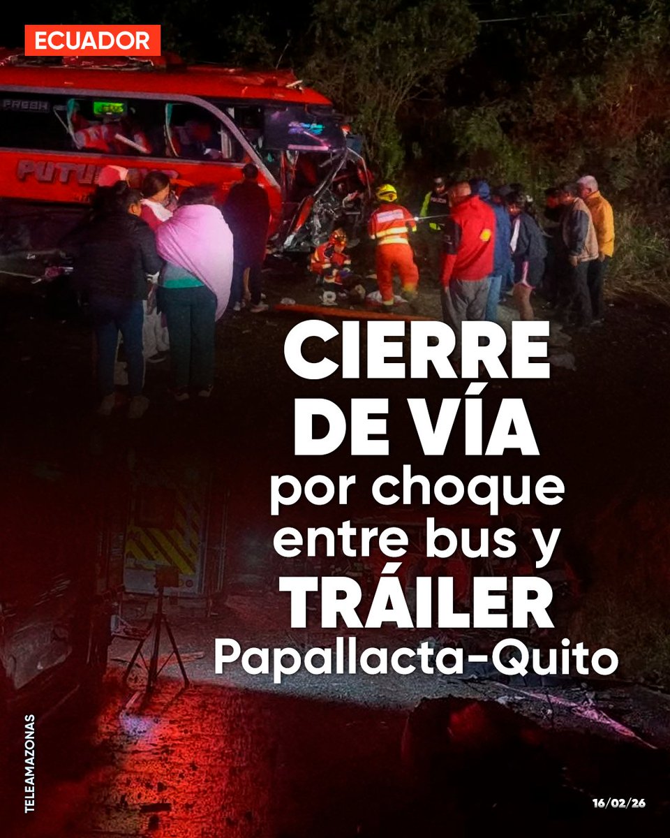 #ATENCIÓN | 20 heridos y un fallecido por choque entre un tráiler y un bus interprovincial en la vía Papallacta-Quito. Esto se sabe f.mtr.cool/soznnggvif