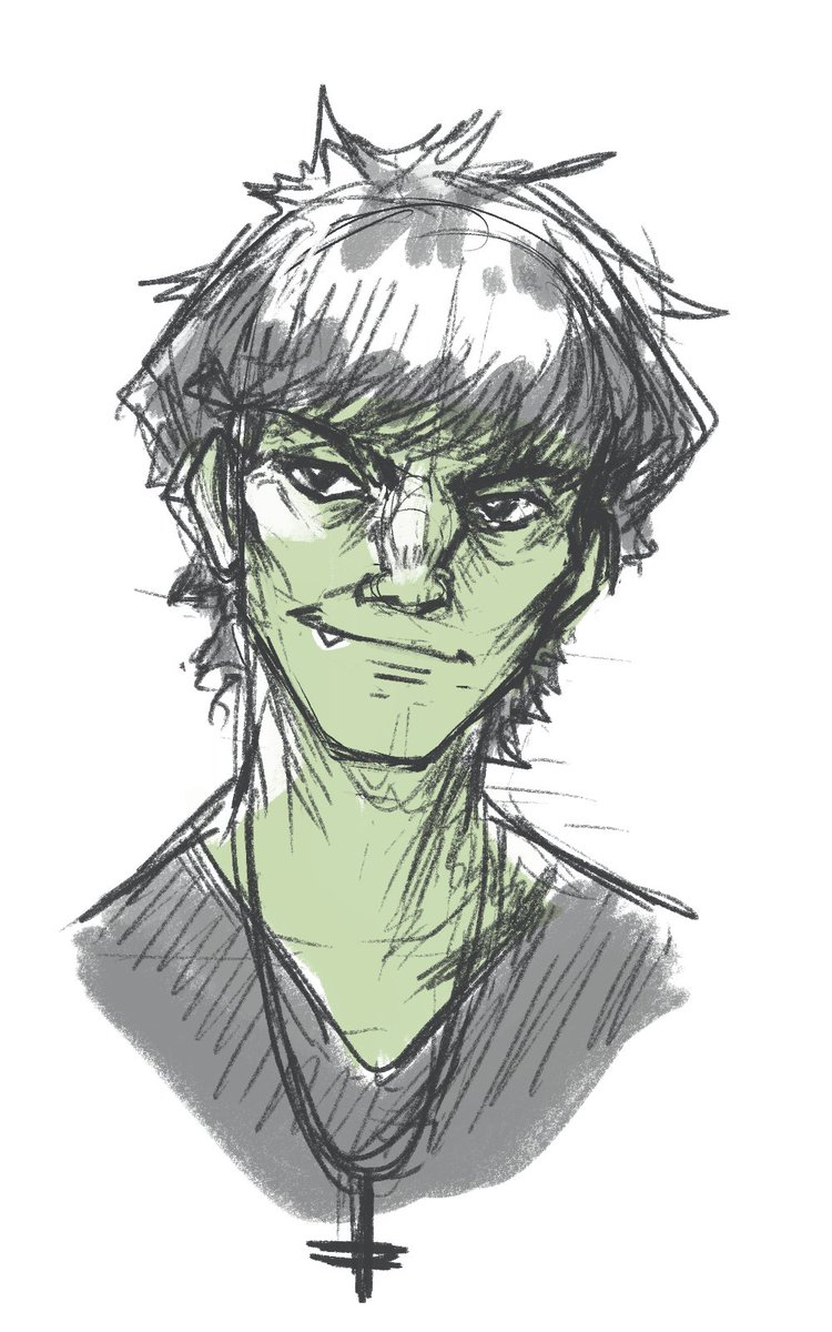 warmup of murdoc that i'll be finishing in a bit

if you're wondering why he looks younger than how i'd normally draw him, that's because he is 😁