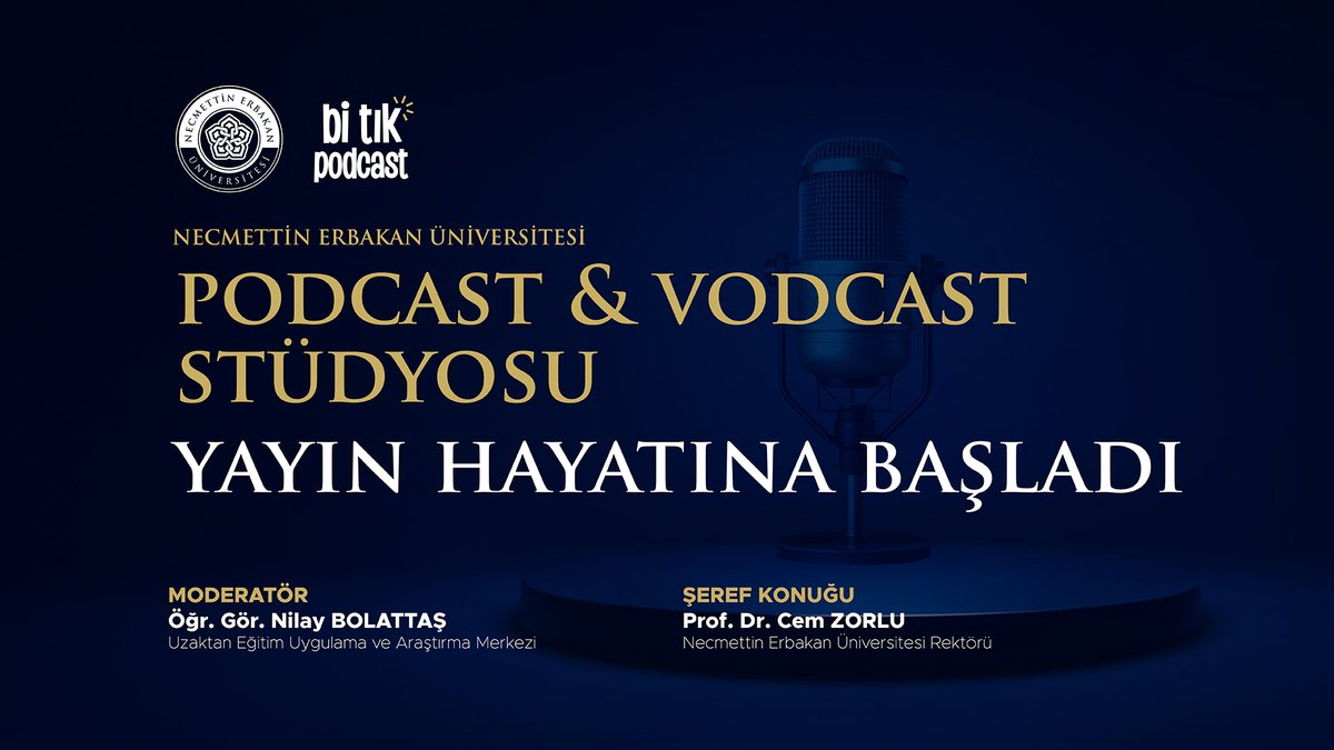 NEUniversitesi's tweet photo. Bilim ve İletişimi Aynı Çatı Altında Buluşturan Üniversitemiz Podcast–Vodcast Stüdyosu Açıldı🎙️

Stüdyomuzun ilk konuğu Rektörümüz Prof. Dr. @CemZorlu oldu.✨

Yayını izlemek için👇
🔴https://t.co/A0n6IEFxXd

➡️https://t.co/dB5MtUhqZF https://t.co/n8ADGmZrC4