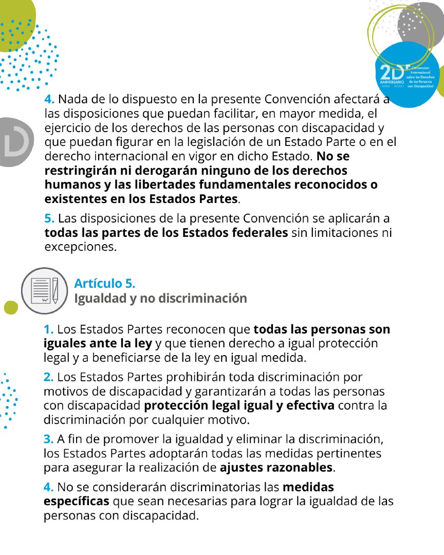 RPDiscapacidad's tweet photo. En este carrusel te explicamos las obligaciones de los países que han firmado la Convención y también qué tienen que hacer para que no se nos discrimine a las personas con #discapacidad.

#20ConvenciónDiscapacidad

👇👇👇 https://t.co/0h3kudwwg2