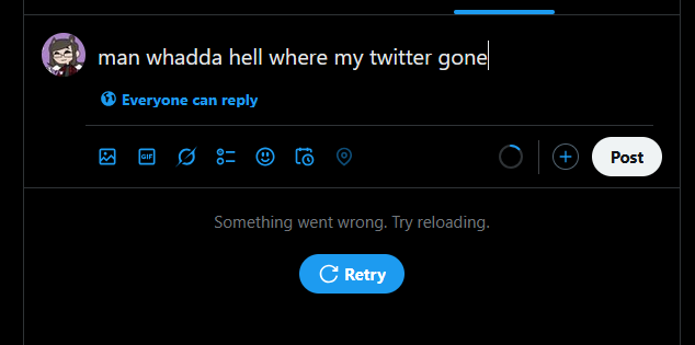 man whadda hell where my twitter gone