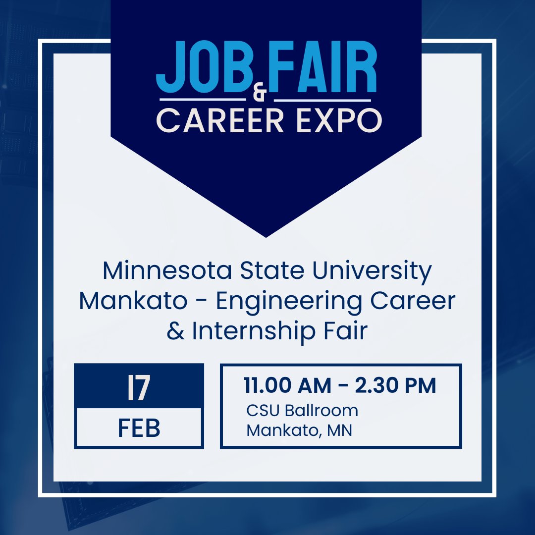 Daktronics's tweet image. If you're looking to take the next step in your career, we want to visit with you! Stop by the Engineering Career &amp;amp; Internship Fair at @MNSUMankato on Tuesday. See you there! #Jobs #Careers #Internships