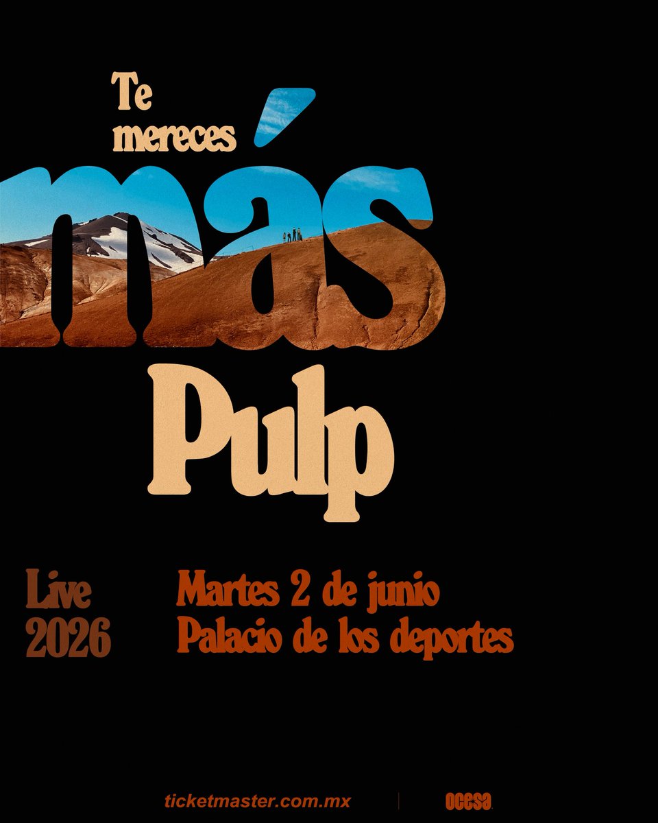 El anuncio que estaban esperando. ¡<a href="/welovepulp/">Pulp</a> llega el próximo 2 de junio al Palacio de los Deportes! 🧡

Venta general a partir del 20 de febrero.