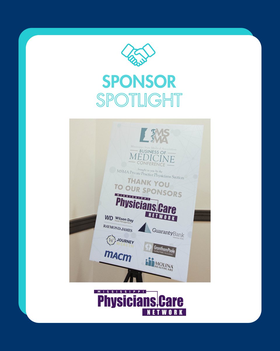 MSMA1's tweet image. Strong physician networks strengthen care across Mississippi.

We’re thankful for Mississippi Physicians Care Network (MPCN) and their continued support of MSMA and Mississippi physicians. 
#MSMA #SponsorSpotlight #MississippiMedicine
