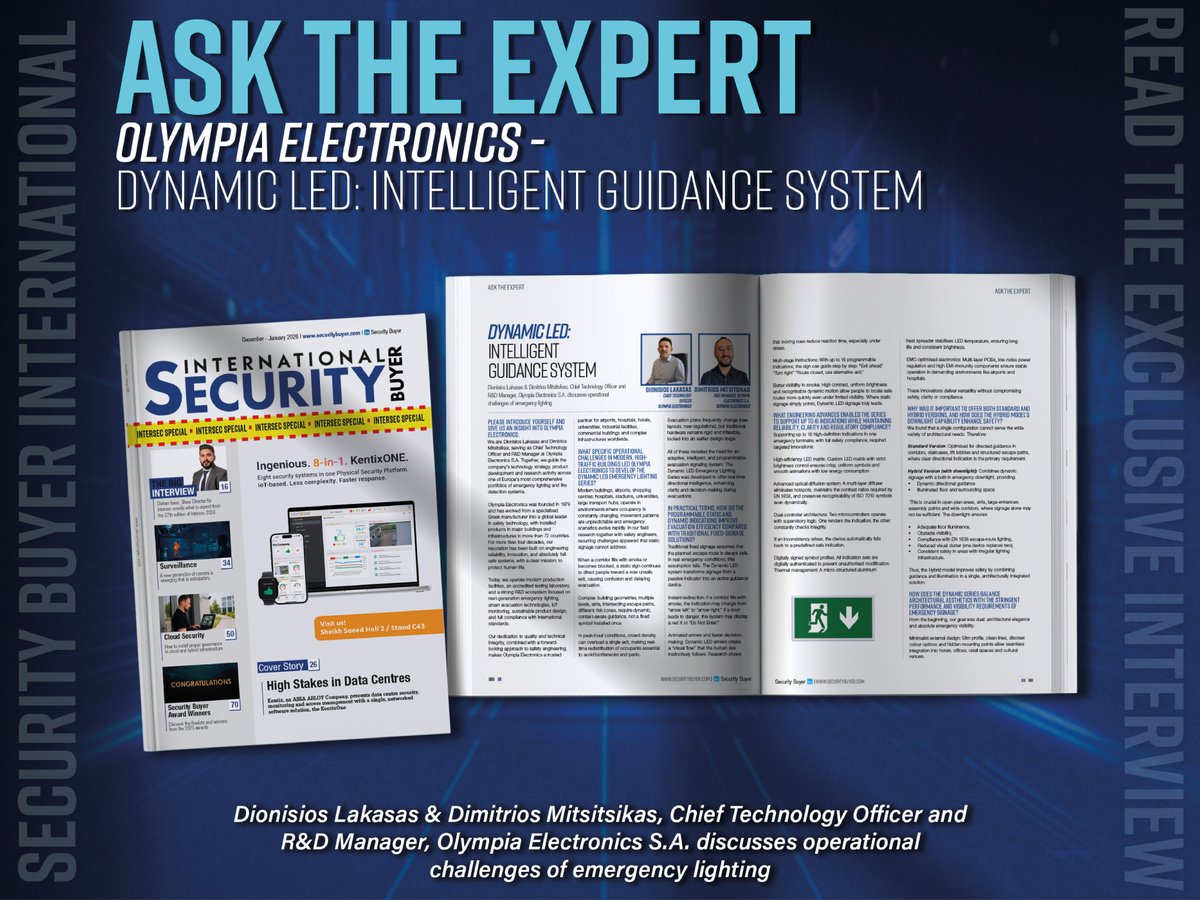 SecurityBuyer's tweet image. Latest on Security Buyer: Emergency Lighting in Modern Buildings with @olympiaelectro 

Read more here: securitybuyer.com/emergency-ligh…

#EmergencyLighting #Evacuation #Safety #Lifesafety