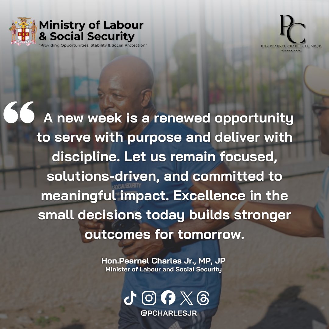 pcharlesjr's tweet photo. Monday sets the tone for the week ahead.
With discipline in our actions and purpose in our service, we continue the work of delivering real, measurable impact for the people of Jamaica.
Focused. Committed. Results-driven.
#MLSS #Leadership #Service #Results https://t.co/EBzWgPnoGF