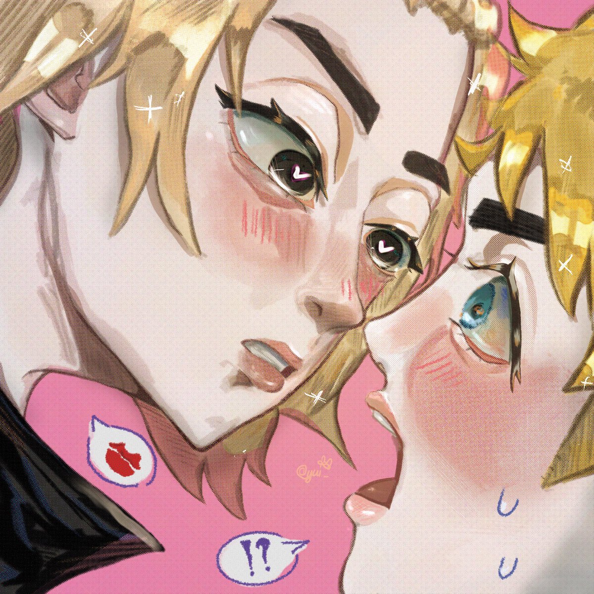 hlgzzMoonW's tweet image. Happy valentines day #mitake #マイ武 #maitake #procreateart 
🌾:💋?
🎋:⁉️😳

 /I messed up the halftone version im gonna cry☹️