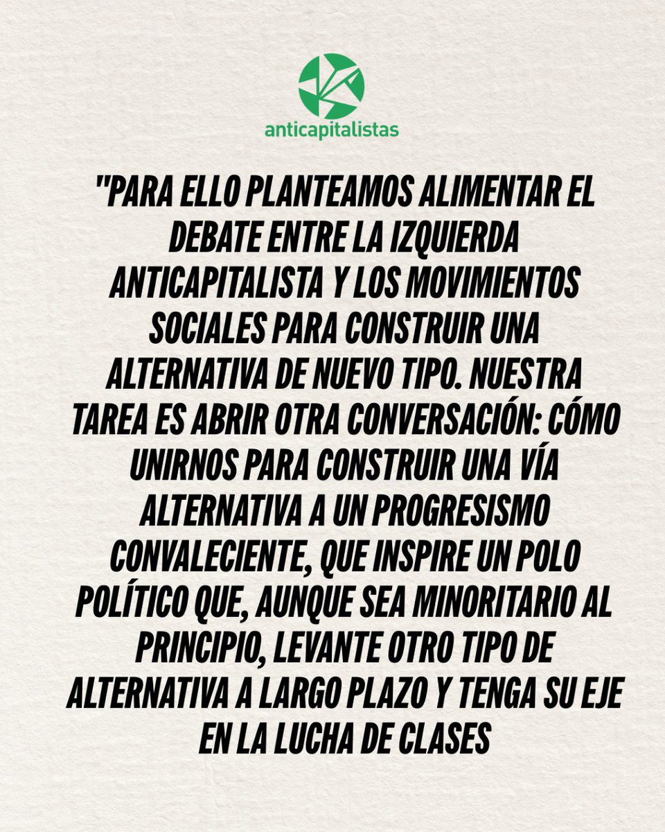 El debate sobre la unidad de la izquierda vuelve, mismas caras y mismas siglas para una misma estrategia: gobernar con el PSOE.

🖇️ Planteamos en este artículo una reflexión para contribuir a abrir una vía política alternativa: elsaltodiario.com/opinion/propue…