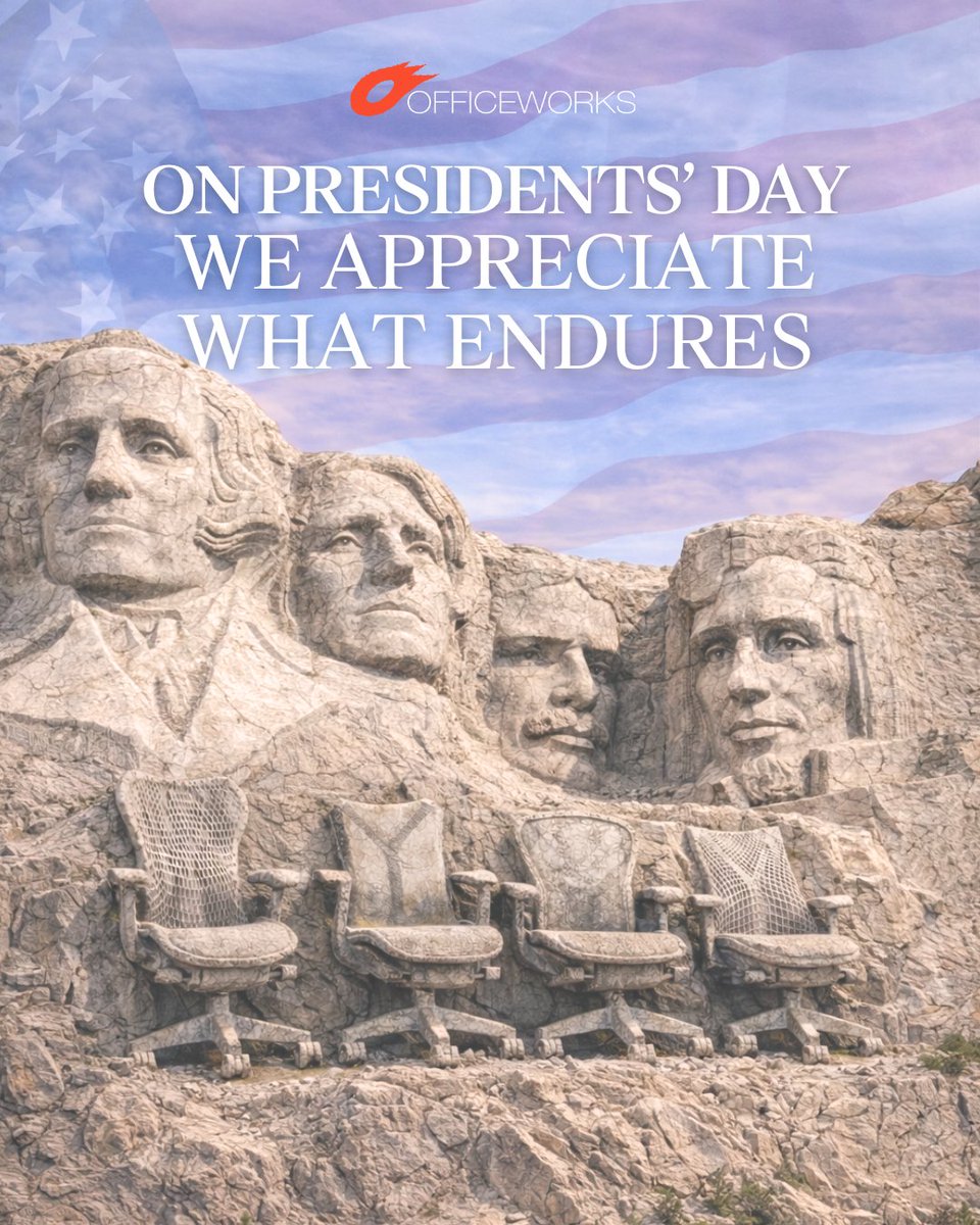 OfficeWorksIndy's tweet photo. A Presidents’ Day nod to American legacy, enduring ideas, and what stands the test of time.

#OfficeWorks #PresidentsDay #EnduringDesign #HermanMiller #TaskSeating https://t.co/e2n32kRHTH