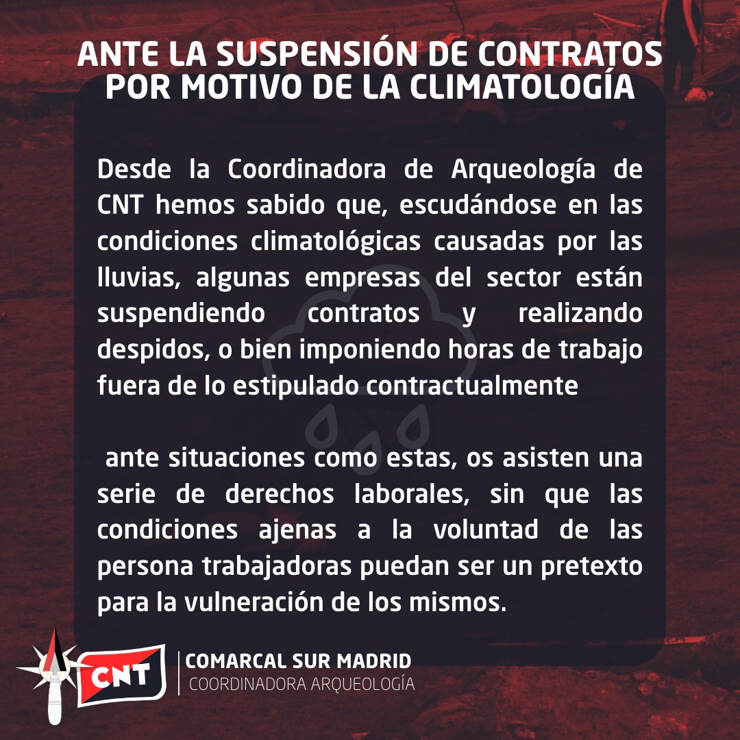 Coordinadora de Arqueología - CNT Comarcal Sur tweet media