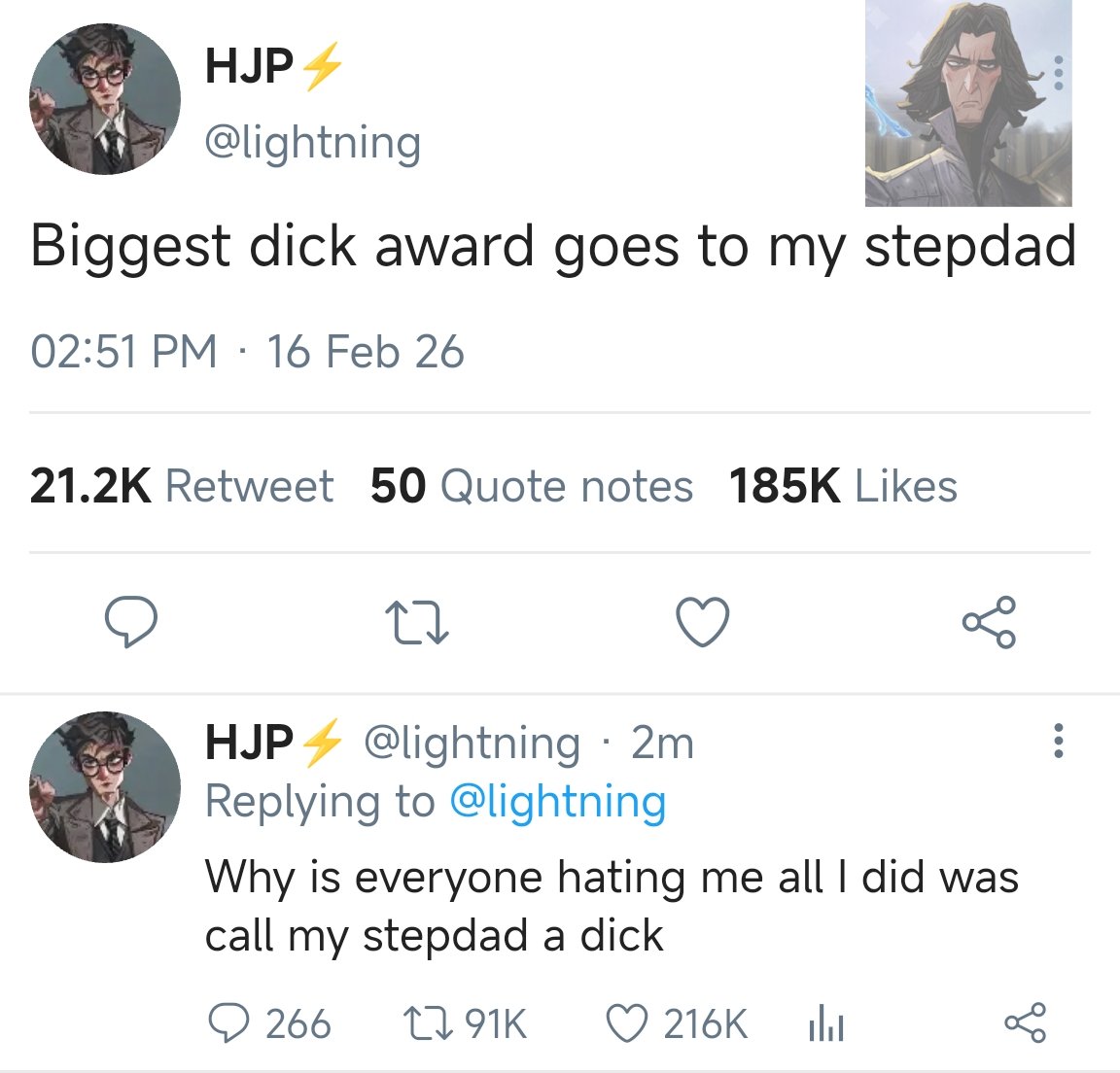 #snarry 
He's not wrong either way