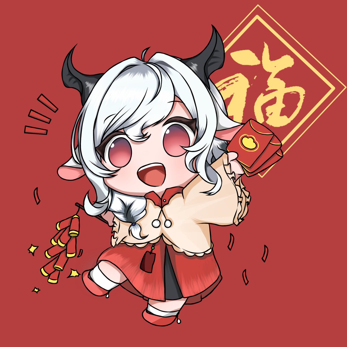 #畫你麻
今天就讓麻麻跟各位拜年！！！大家紅包滿滿喔