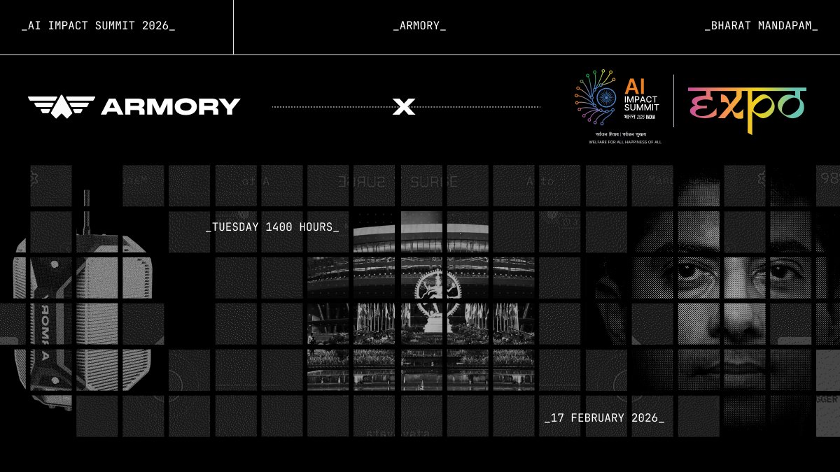 ArmoryShield's tweet photo. Catch our founder, @singhamardeep, at the @OfficialINDIAai tomorrow. 

He will be speaking on how Armory leverages AI in Surge and our plans to build an intelligent air defence for the new era of warfare using AI. 

See you at the summit tomorrow!

#IndiaAIImpactSummit2026 #TechInnovation #ResponsibleAI