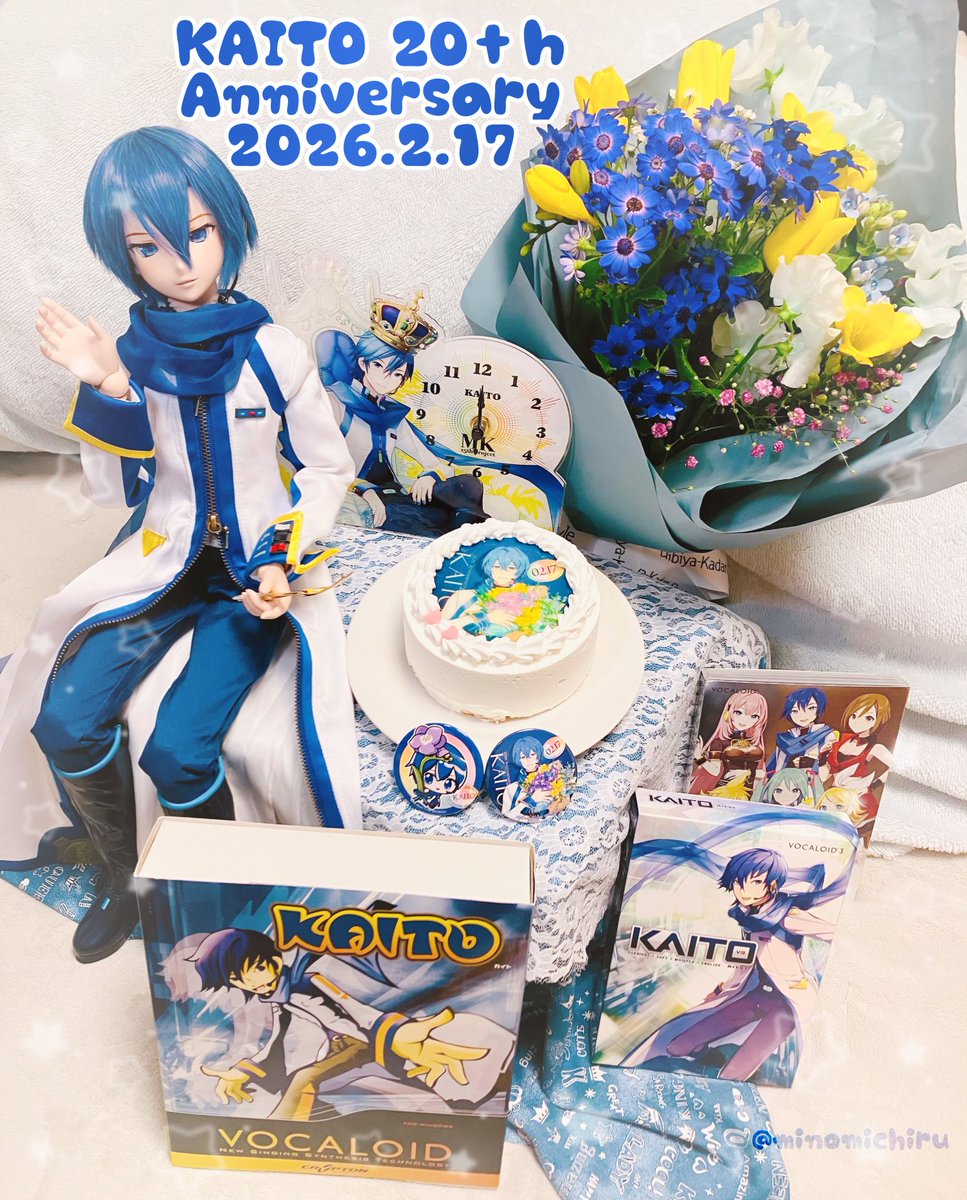 KAITOお誕生日おめでとう！！！！！

20年もの長い年月、ソフトウェアとしては本当に長く、それでも変わらぬ歌声を、時に優しく寄り添うように、時に力強く手を引くように、近くで遠くで歌い続けてくれて、ありがとう
これからも末永く君の世界が広がっていきますように
#KAITOお誕生会2026 #KAITO20th