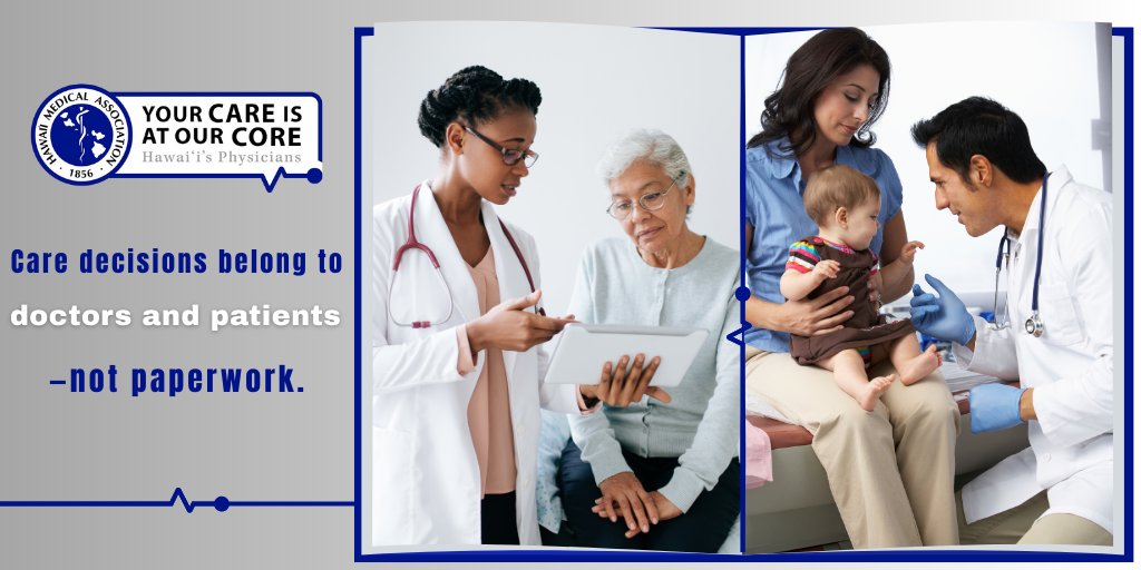 93% of patients want their doctors involved in care decisions. Yet red tape is increasingly keeping physicians out of the loop. Visit: shorter.me/HMAYOURCARE 
#YourCareIsAtOurCore 
#HawaiiMedicalAssociation