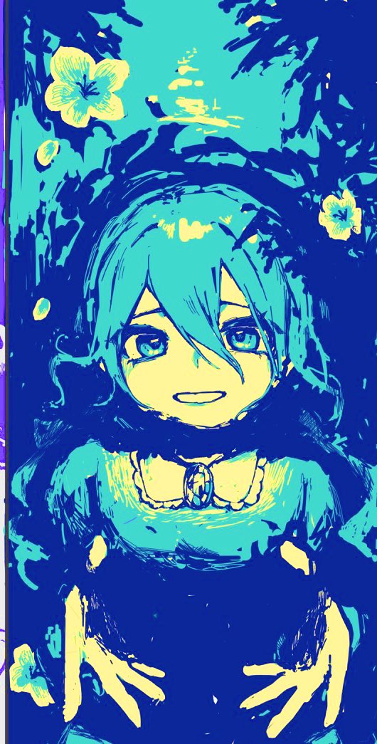 3色縛りでオフィーリア描いたのは私だけじゃないか？ #絵チャ  #タップ推奨