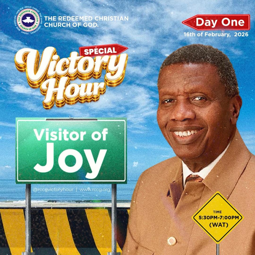 rccgvictoryhour's tweet photo. One visit can turn your life around for the better.
Come and experience a life-changing encounter with the Visitor of Joy.

It's day 1 of the Special Victory Hour

Theme: Visitor of Joy
Time: 5:30pm WAT

Ministering: @PastorEAAdeboye https://t.co/5ur1G4AKMo