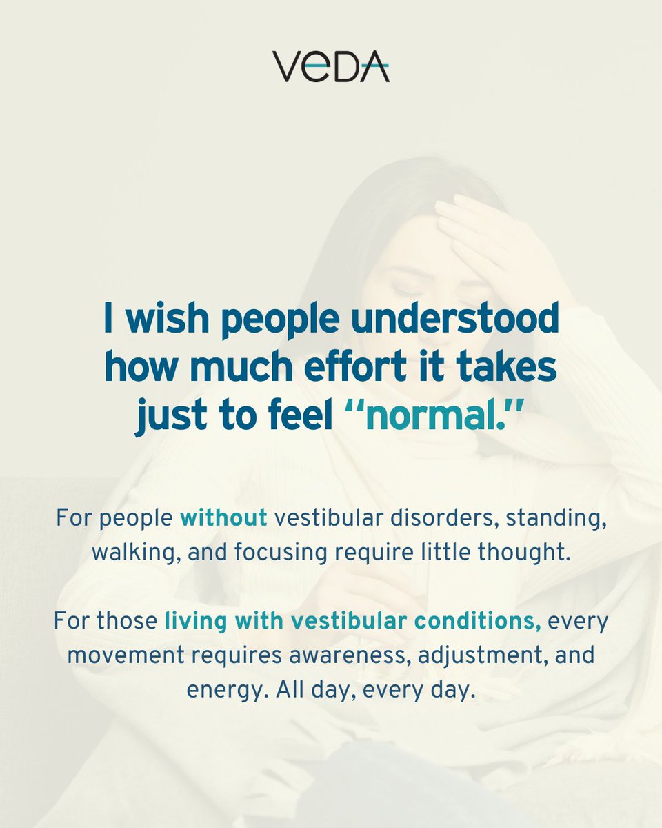 vestibularveda's tweet photo. Living with a vestibular disorder often means expending energy on things others never have to think about. Standing. Walking. Focusing. Moving through the day.
#InvisibleIllness #VestibularDisorders #ChronicIllness #BalanceDisorder #Dizziness #VestibularAwareness #VeDA https://t.co/SKboBcMe6y