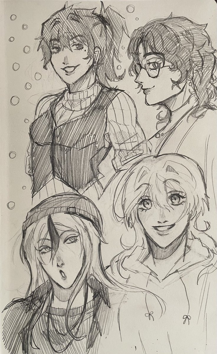 Forgot to post this drawing on my sketchbook… Femlock 🤤🤤 (Karasu, Otoya, Yukimiya and Hiori) 
#femlock #bllk