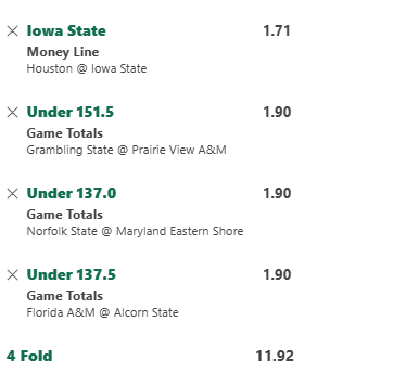 kryptonprobett's tweet image. Basketball Parlay

Like if you are tailing 🍀

Iowa ST ML
Grambling ST U 151.5
Norfolk ST U 137
Alcorn ST U 137.5 

+1100 

#GamblingX 
#PrizePicks 
#bettingsports