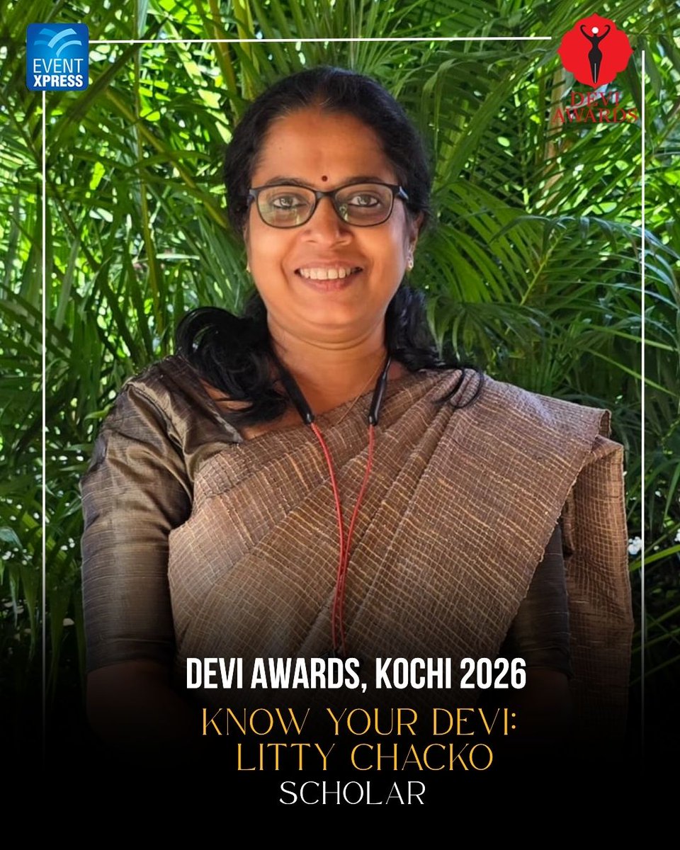NewIndianXpress's tweet photo. Devi Awards Kochi 2026: Know Your Devi | Litty Chacko, Scholar
@PrabhuChawla  @santwana99 @lakshmi94338678 
@NewIndianXpress @Eventxpress @NehaSonthaliaP1  @radicokhaitan  @adanionline @xpresskerala @MSKiranPrakash #DeviKochi2026 #DeviAwardsKochi https://t.co/nC1ukCCxcD